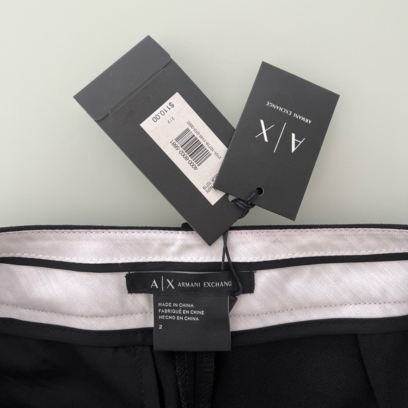 New Armani Exchange Black Modern Slim Trouser Pants - Picture 2 of 10